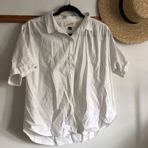 White Short Sleeved Button Down